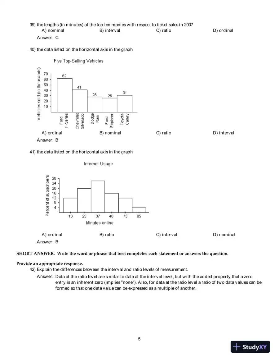 Test Bank For Elementary Statistics: Picturing the World, 7th Edition, page 6