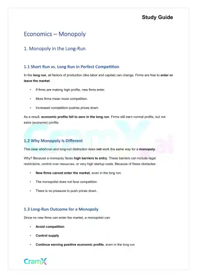 Economics - Monopoly - Page 1 preview image