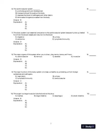 Test Bank for Human Anatomy and Physiology Laboratory Manual, 10th Edition - Page 10 preview image