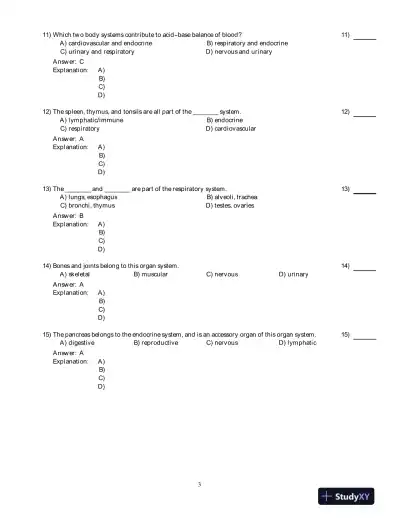 Test Bank for Human Anatomy and Physiology Laboratory Manual, 10th Edition - Page 11 preview image