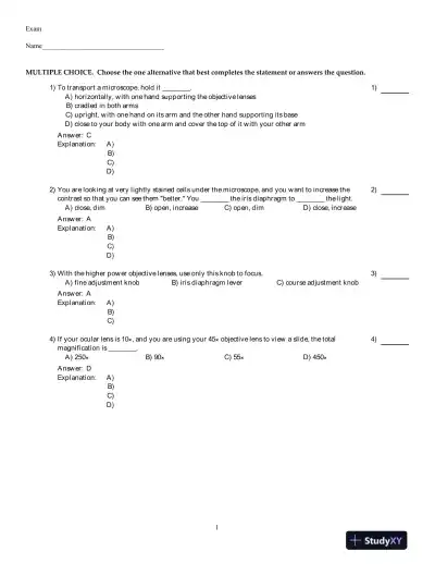 Test Bank for Human Anatomy and Physiology Laboratory Manual, 10th Edition - Page 14 preview image