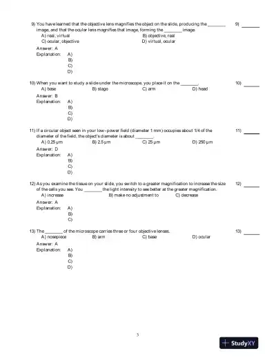 Test Bank for Human Anatomy and Physiology Laboratory Manual, 10th Edition - Page 16 preview image