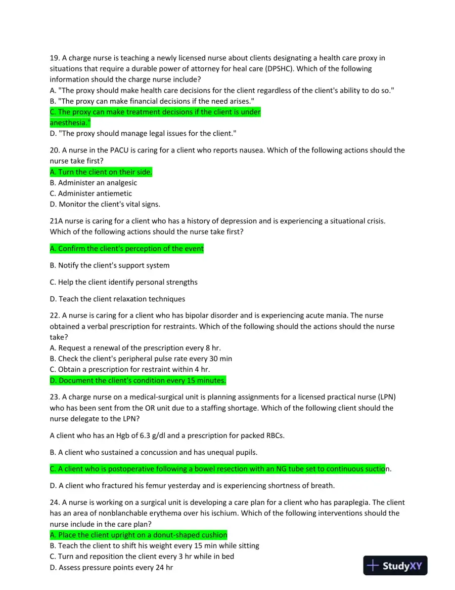 2022 ATI Nursing Comprehensive Predictor Exam With Answers (473 Solved Questions), page 5