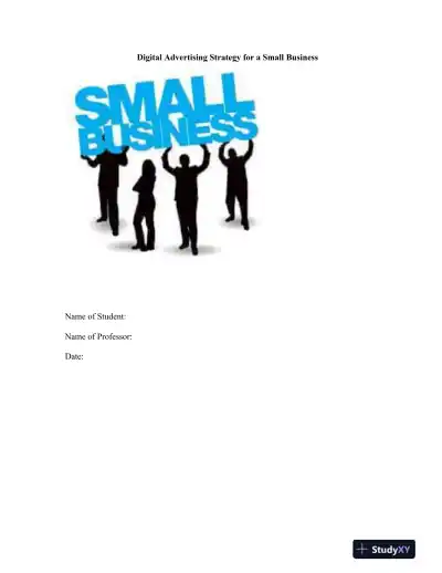 Digital Advertising Strategy for a Small Business - Page 1 preview image