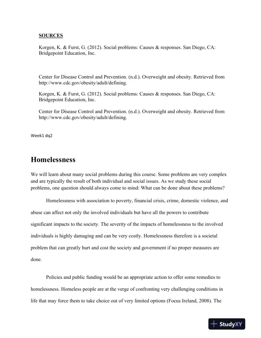 Exploring Social Problems Through a Sociological Lens: Obesity, Homelessness, and Education Inequality, page 5