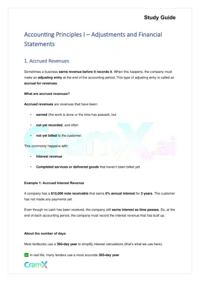 Accounting Principles I – Adjustments and Financial Statements - Page 1 preview image