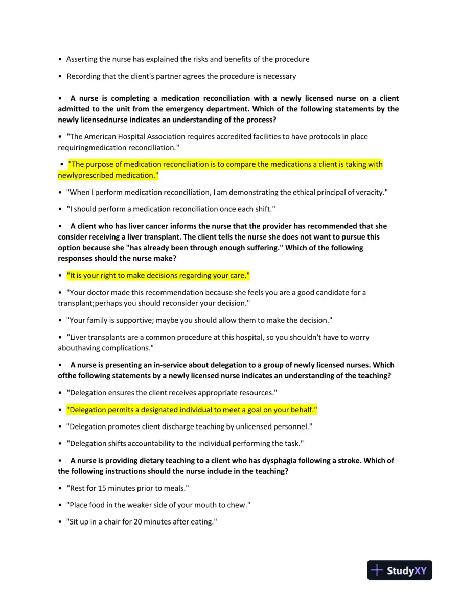 2023 NCLEX RN Medical Surgical Study Guide With Answers (131 Solved Questions), page 6