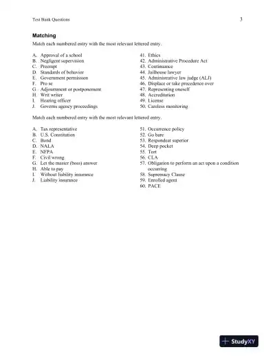 Test Bank For Introduction to Paralegalism: Perspectives, Problems and Skills, 8th Edition - Page 11 preview image