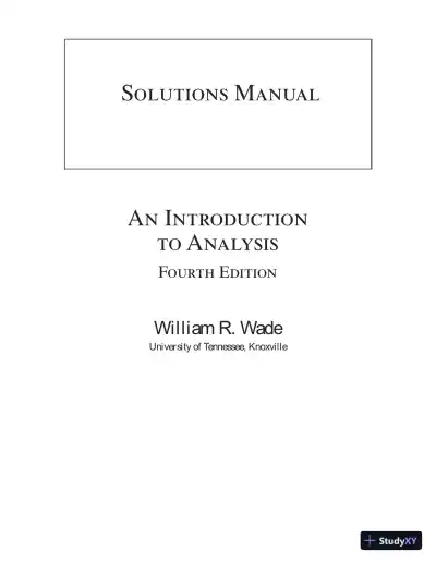 Solution Manual for An Introduction to Analysis, 4th Edition - Page 1 preview image