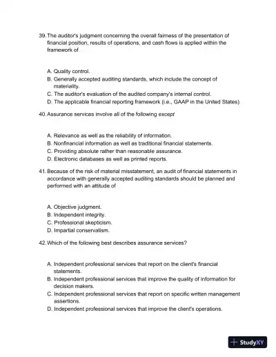 Test Bank For Auditing And Assurance Services, 5th Edition - Page 10 preview image