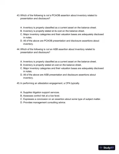 Test Bank For Auditing And Assurance Services, 5th Edition - Page 11 preview image