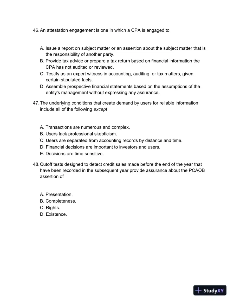 Test Bank For Auditing And Assurance Services, 5th Edition, page 12