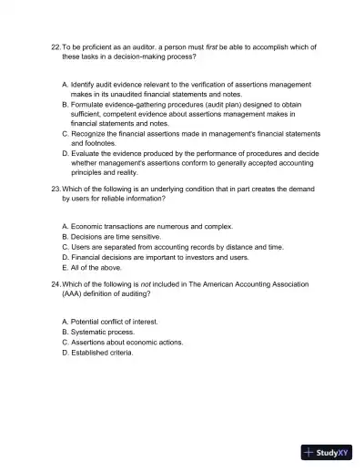 Test Bank For Auditing And Assurance Services, 5th Edition - Page 5 preview image