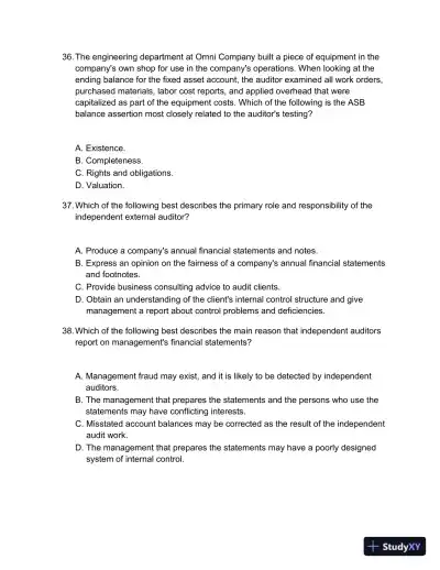 Test Bank For Auditing And Assurance Services, 5th Edition - Page 9 preview image