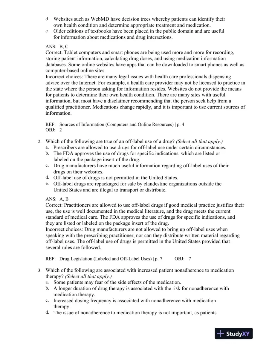 Applied Pharmacology for the Dental Hygienist 7th Edition Test Bank, page 11