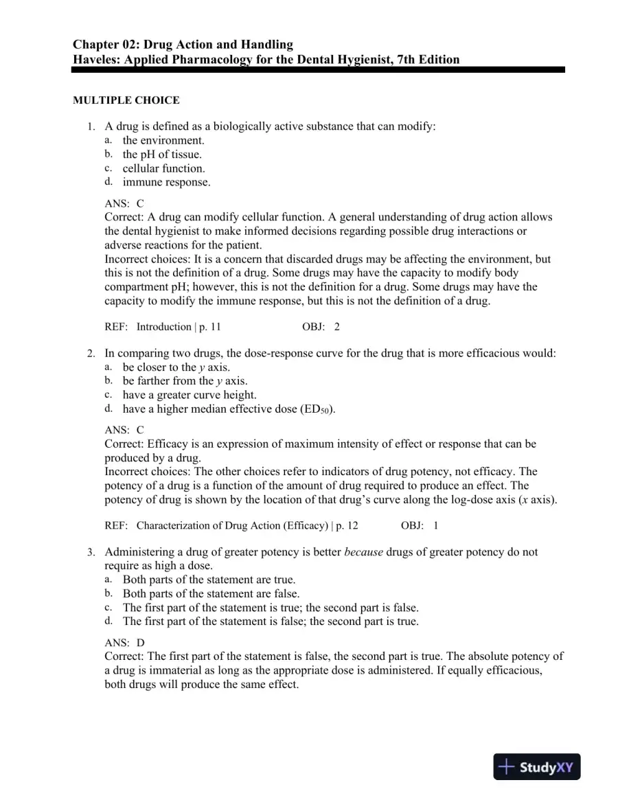 Applied Pharmacology for the Dental Hygienist 7th Edition Test Bank, page 13