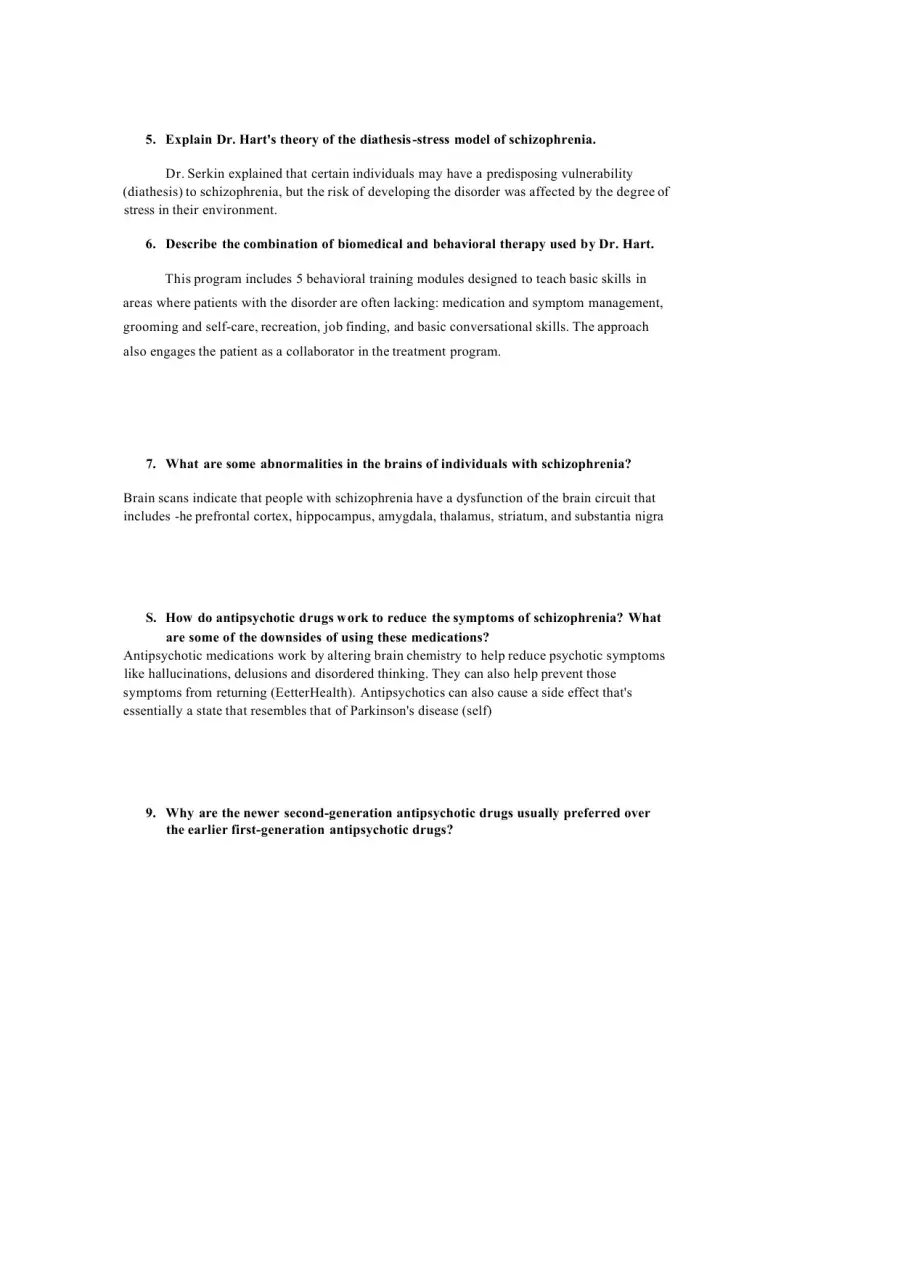 PSY281 Case study 13 Schizophrenia, page 2
