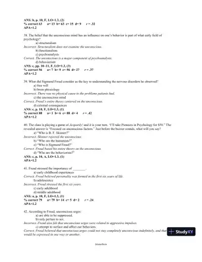 Test Bank For Psychology, 4th Edition - Page 10 preview image