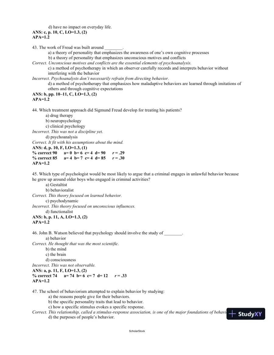 Test Bank For Psychology, 4th Edition, page 11
