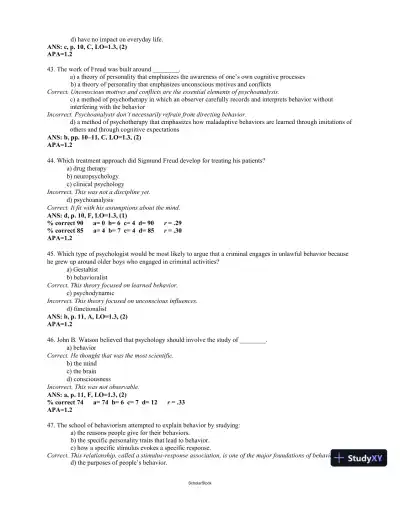 Test Bank For Psychology, 4th Edition - Page 11 preview image