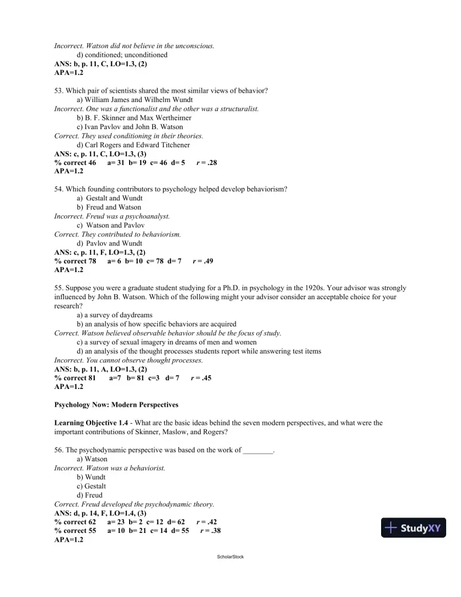 Test Bank For Psychology, 4th Edition, page 13