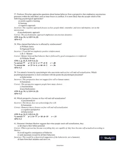 Test Bank For Psychology, 4th Edition - Page 14 preview image