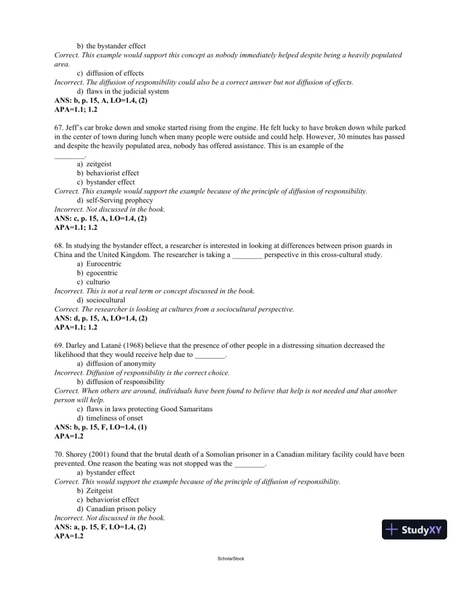 Test Bank For Psychology, 4th Edition, page 16