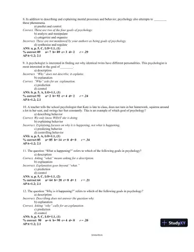 Test Bank For Psychology, 4th Edition - Page 4 preview image