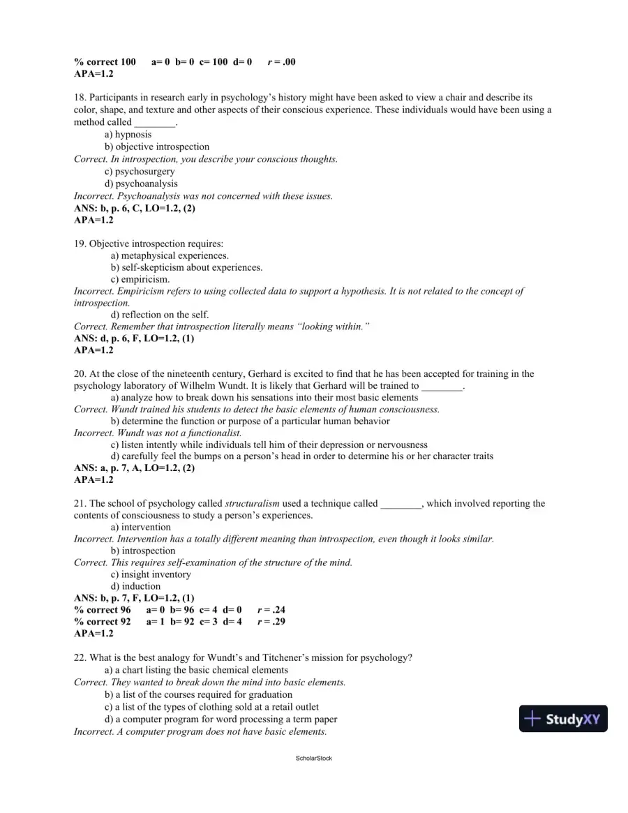 Test Bank For Psychology, 4th Edition, page 6