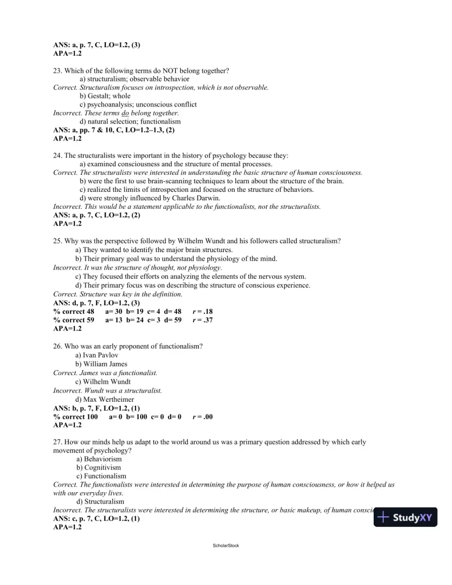 Test Bank For Psychology, 4th Edition, page 7