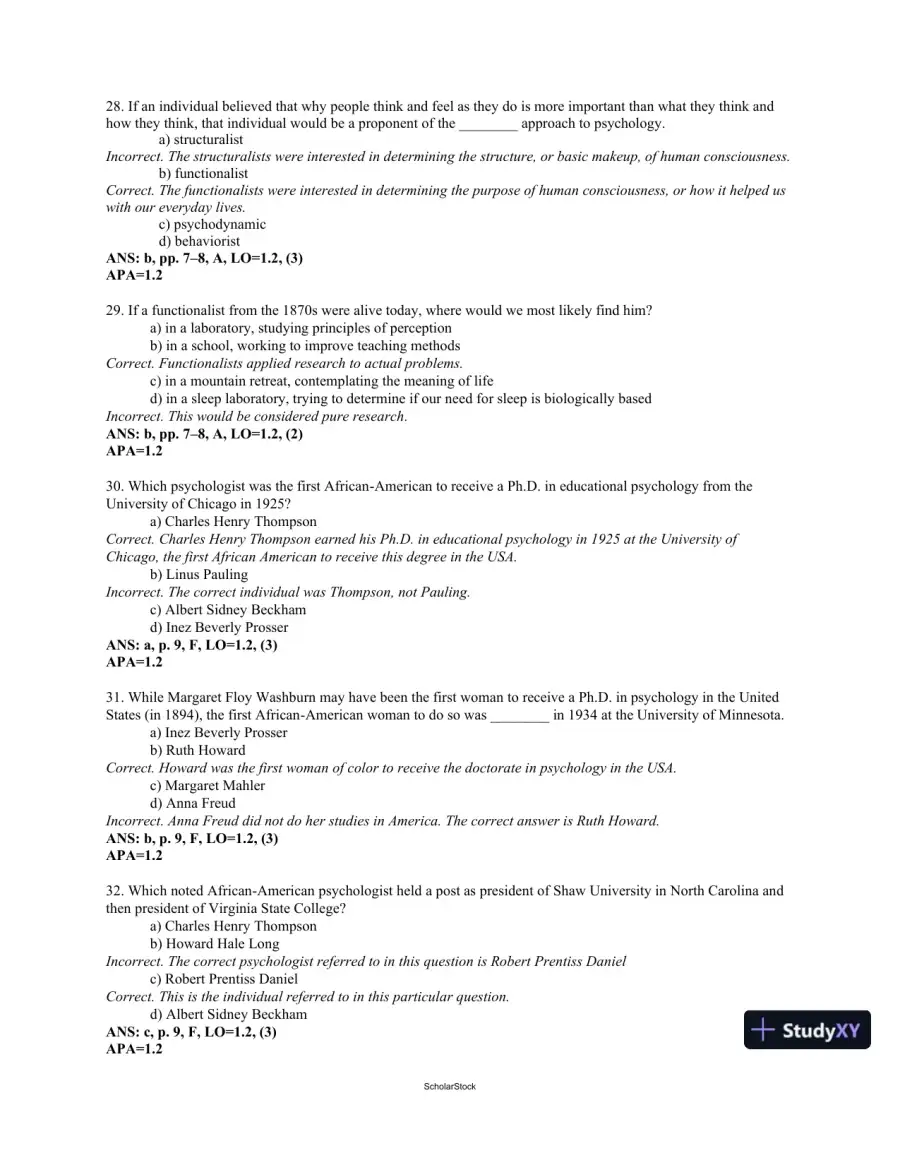 Test Bank For Psychology, 4th Edition, page 8