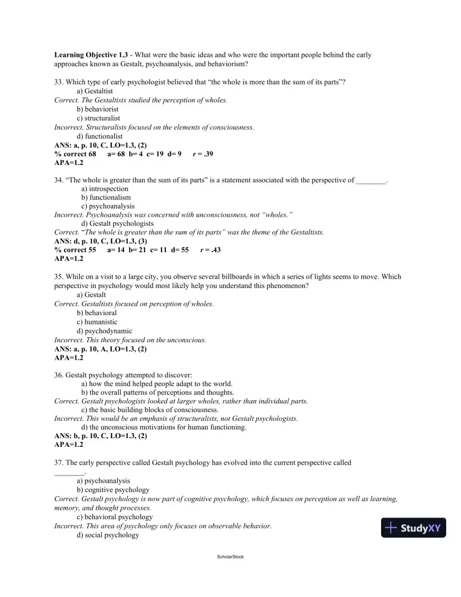 Test Bank For Psychology, 4th Edition, page 9