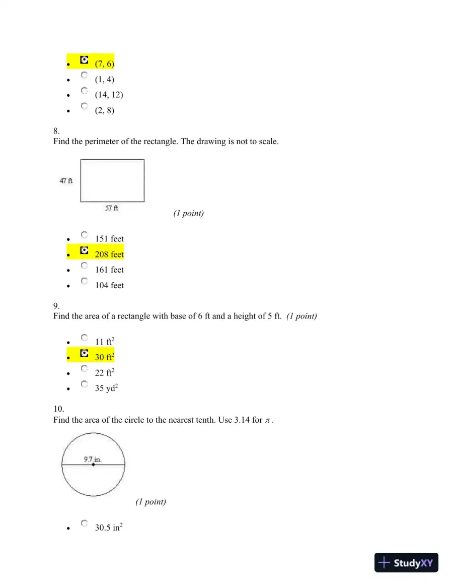 Geometry Practice Test: Angles, Shapes, And Properties, page 4