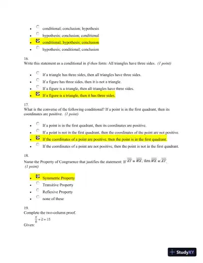 Geometry Practice Test: Angles, Shapes, And Properties - Page 7 preview image