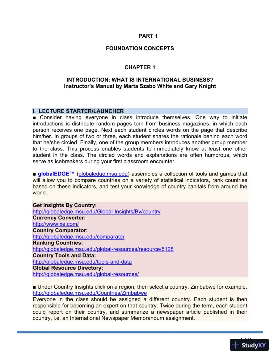 Solution Manual for International Business A Managerial Perspective, 9th Edition, page 6