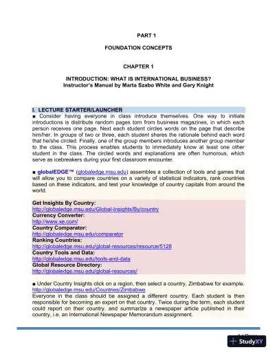 Solution Manual for International Business A Managerial Perspective, 9th Edition - Page 6 preview image