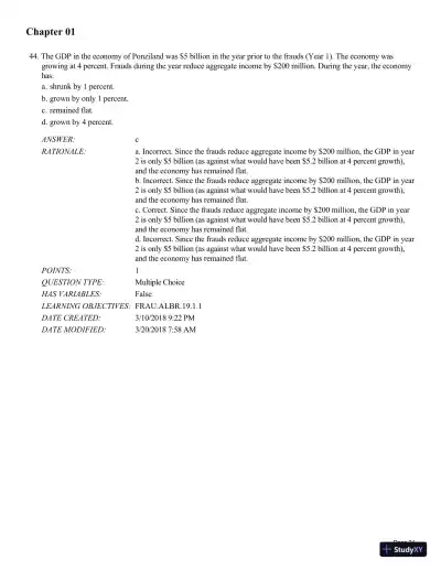 Test Bank for Fraud Examination, 6th Edition - Page 25 preview image