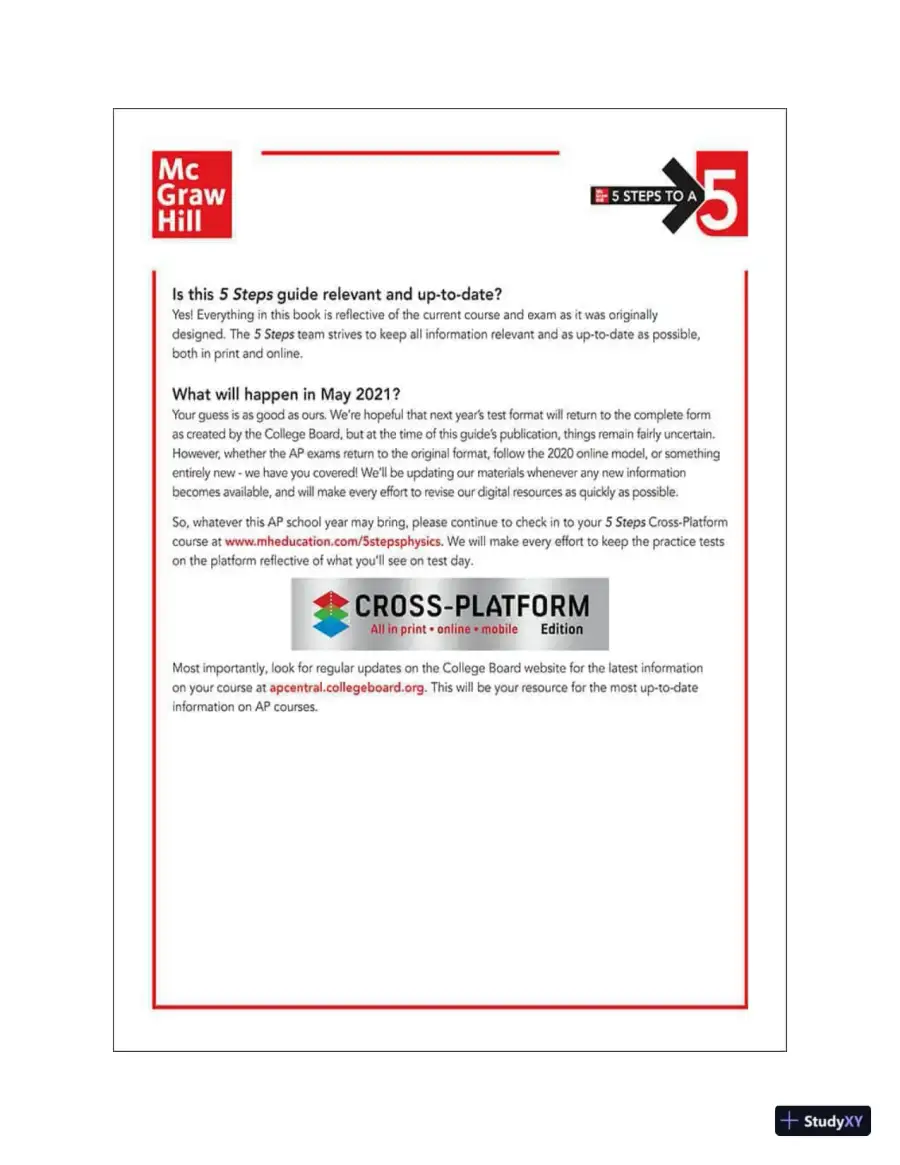 5 Steps to a 5: AP Physics 1 Algebra-Based 2021 Elite Student Edition (2020), page 5