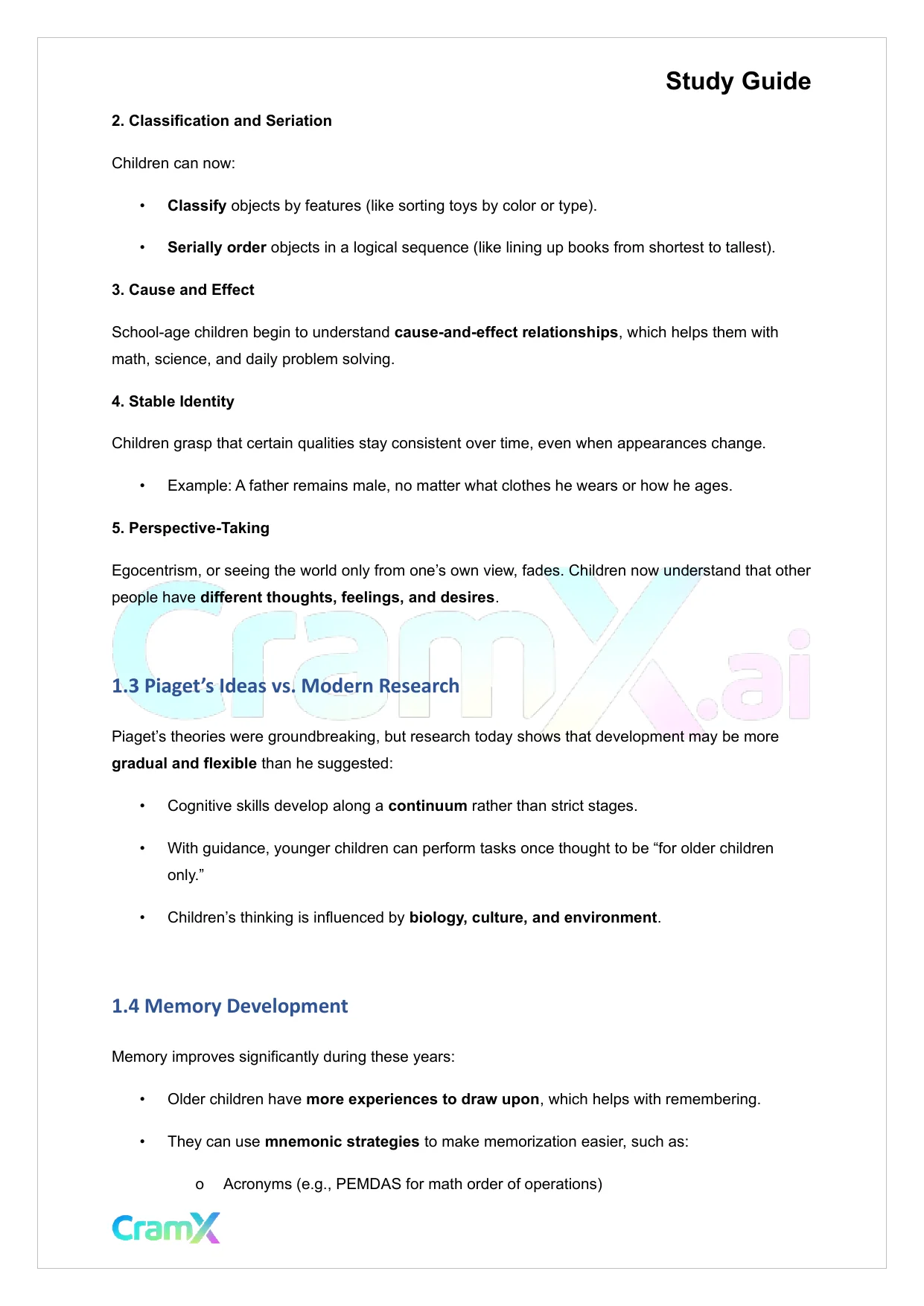 Developmental Psychology - Physical, Cognitive Development Age 7–11 - Page 2 preview image