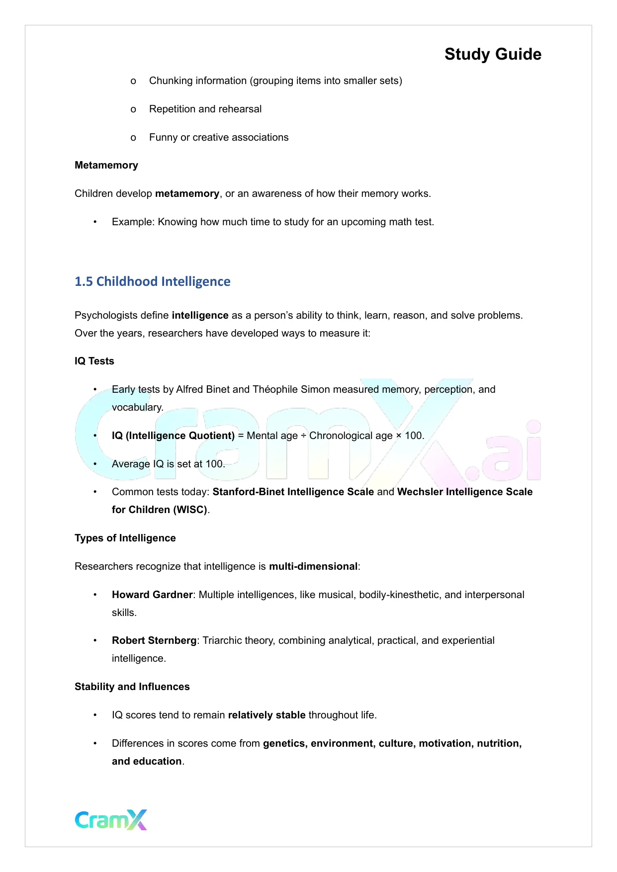 Developmental Psychology - Physical, Cognitive Development Age 7–11 - Page 3 preview image