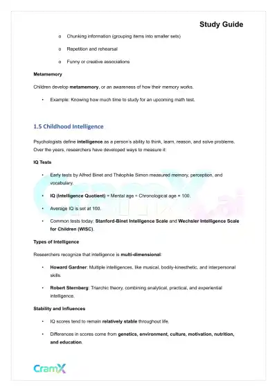 Developmental Psychology - Physical, Cognitive Development Age 7–11 - Page 3 preview image