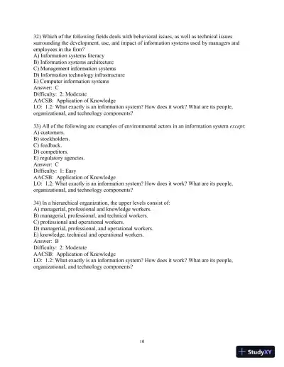 Test Bank for Essentials of MIS, 12th Edition - Page 11 preview image