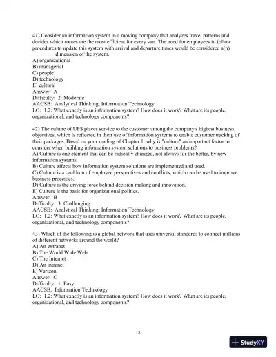 Test Bank for Essentials of MIS, 12th Edition - Page 14 preview image