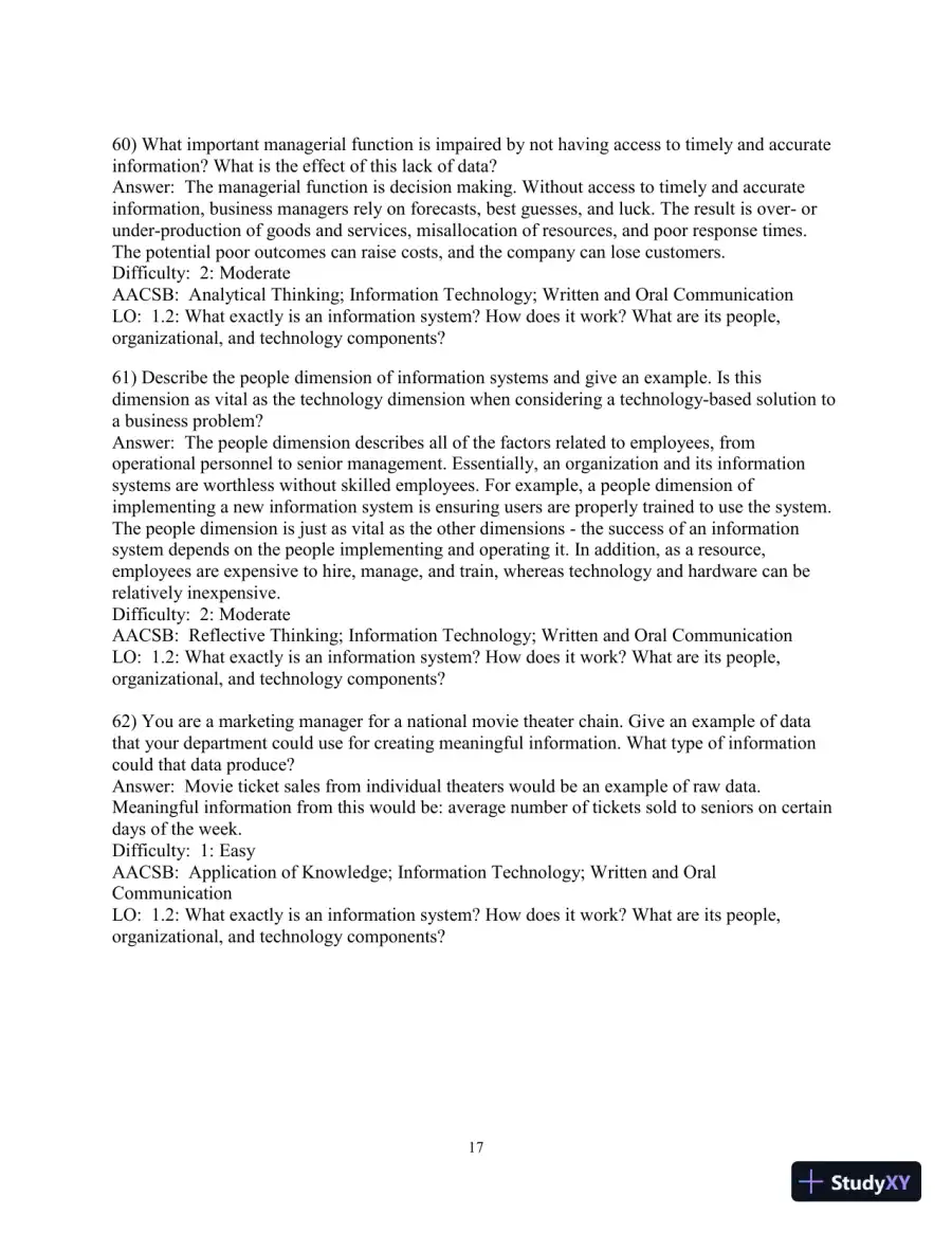 Test Bank for Essentials of MIS, 12th Edition, page 18