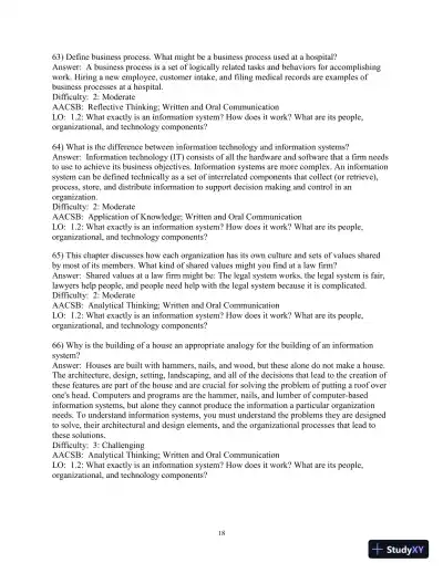 Test Bank for Essentials of MIS, 12th Edition - Page 19 preview image