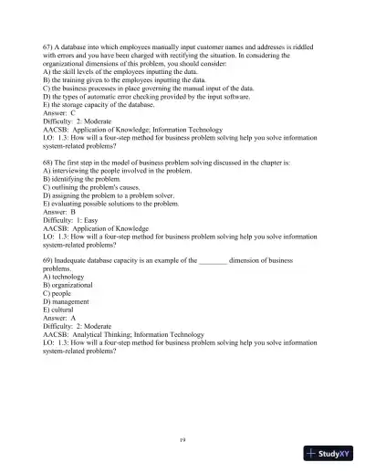 Test Bank for Essentials of MIS, 12th Edition - Page 20 preview image