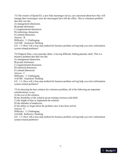 Test Bank for Essentials of MIS, 12th Edition - Page 22 preview image