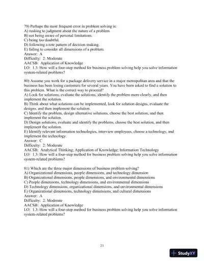 Test Bank for Essentials of MIS, 12th Edition - Page 24 preview image