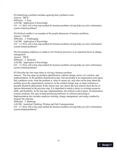 Test Bank for Essentials of MIS, 12th Edition - Page 25 preview image