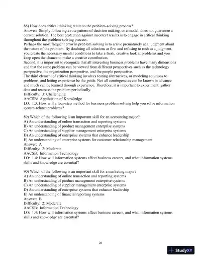 Test Bank for Essentials of MIS, 12th Edition - Page 27 preview image